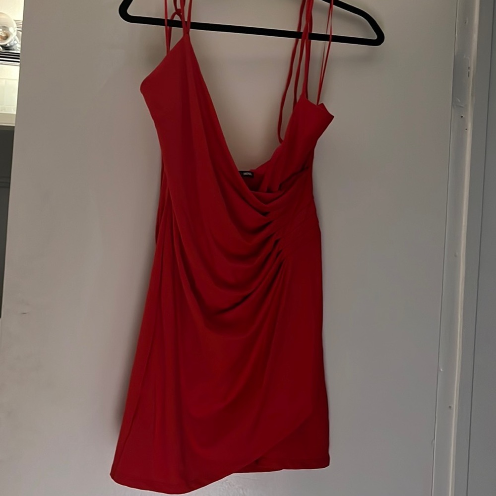 Red mini dress